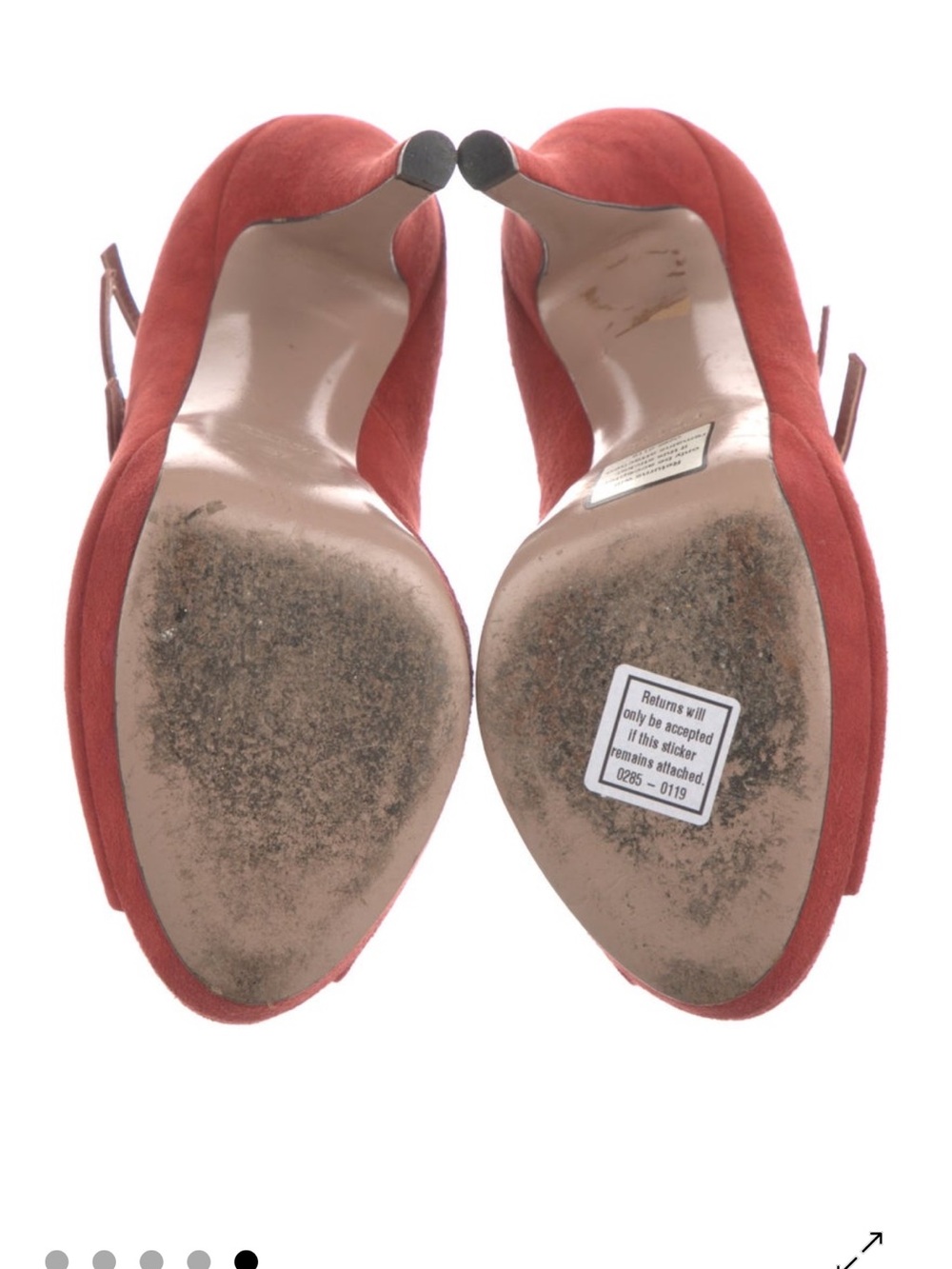 Gucci Red Suede Slingback Heels